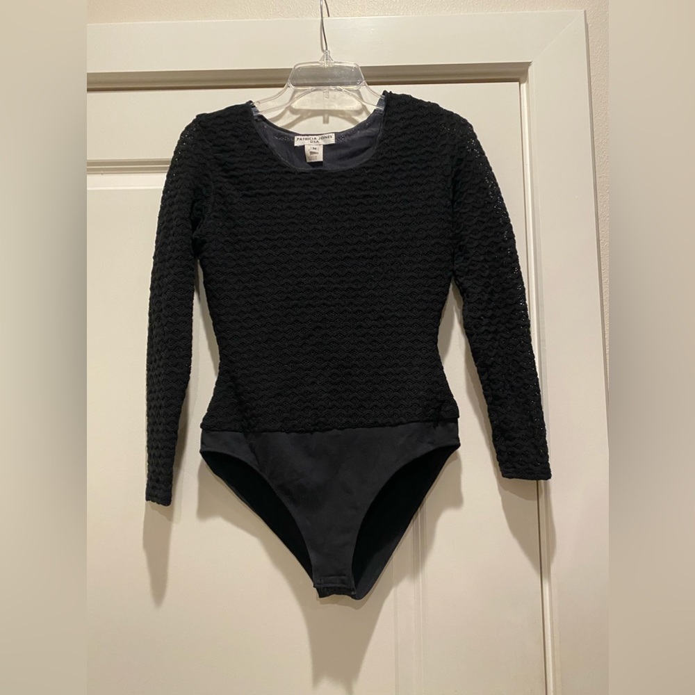 PATRICIA JONES VINTAGE BODYSUIT LS Size- M black
